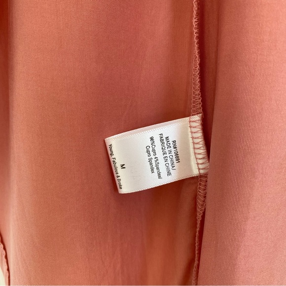 NWOT Young, Fabulous & Broke Renata Dress Pink/Mauve Color Tie Front High-Low - Picture 9 of 10